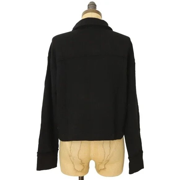 T. la Anthropologie $188 Black Eamon Shacket Shirt Jacket Size XS Black NEW B78 - Picture 4 of 6